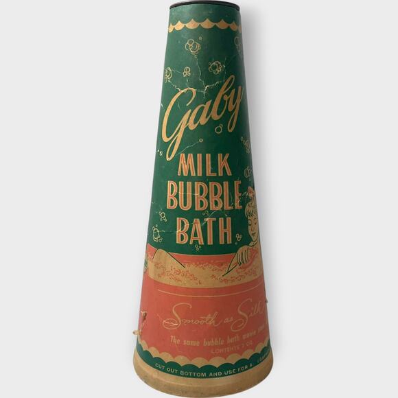 Vintage Gaby Milk Bubble Bath Container Smooth and Silky Empty Philadelphia - Picture 1 of 7